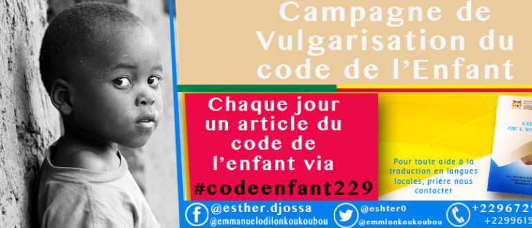 Article : #codeenfant229 : une campagne pour vulgariser le code de l’enfant au Bénin